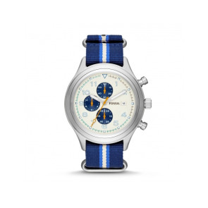 Watch strap Fossil JR1460 Textiles Blue 20mm
